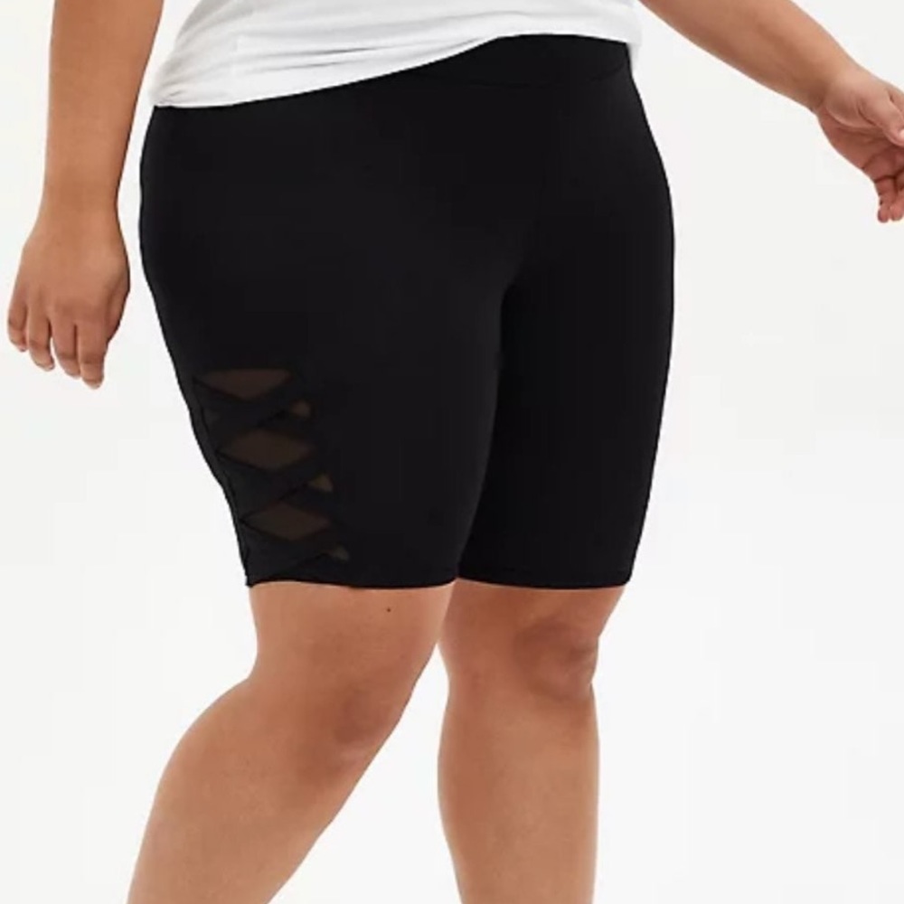 Torrid Mesh Lattice Side Bike Short